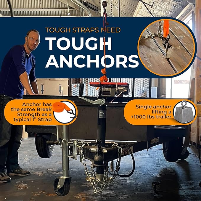 2pcs Trailer, Deck or Dock Anchors for Gap Between Boards - Marine Grade 316 Stainless Steel - 1200LB Break Strength - Reusable Alternative to D-Rings - Easy Tie Down Anchors