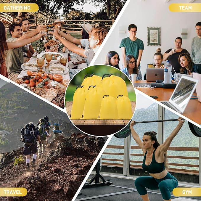 iMucci Upgrade Waterproof Drawstring Bag Sack Nylon Bag Ditty Bag for Gym Traveling, Hiking, Yoga, Shopping