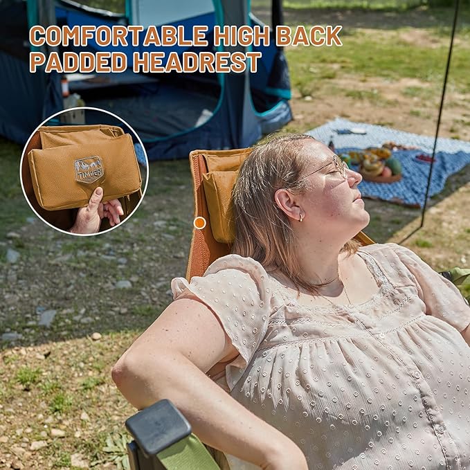 TIMBER RIDGE Hammock Camping Chair, Oversized Swinging Chair with Adjustable Back and Seat Height, Portable Folding Rocking Camping Chair for Outdoor Lawn, Backyard and Patio, Supports 400lbs