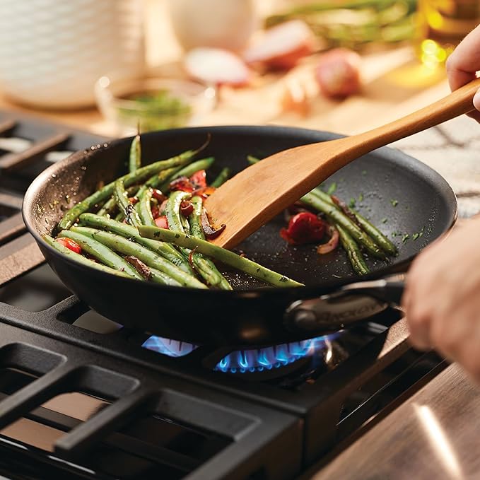 Anolon 87538 Smart Stack Hard Anodized Nonstick Frying Pan / Fry Pan / Hard Anodized Skillet - 12 Inch, Black