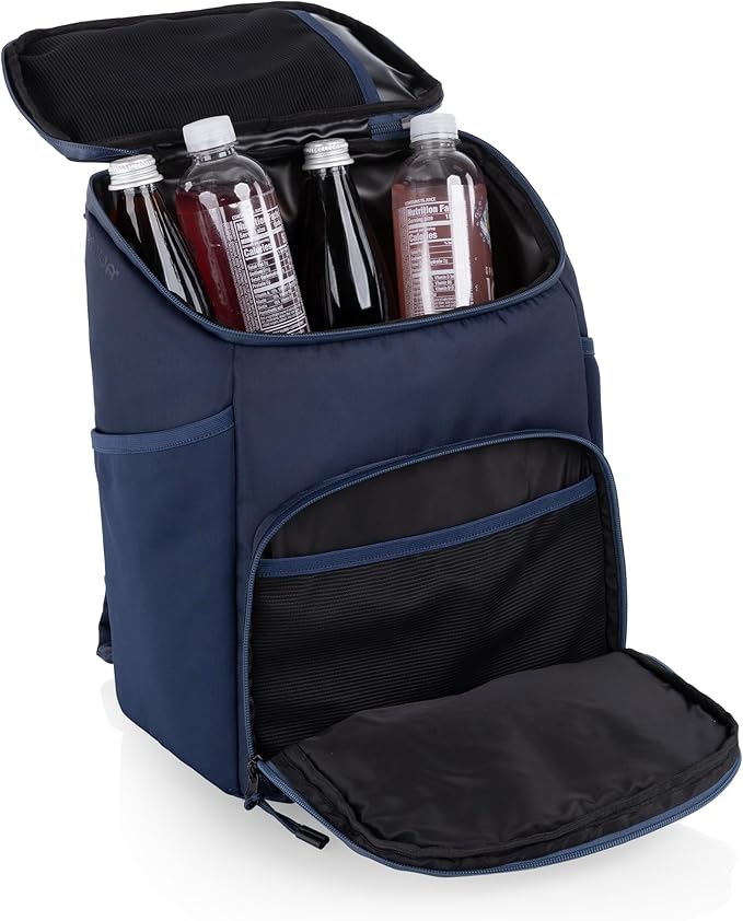 PICNIC TIME PTX 2.0 Tarana Backpack Cooler, Soft Cooler Backpack, Insulated Lunch Bag, Backpack Cooler made with Recycled Material, Upcycled Cooler Bag, (Blue)