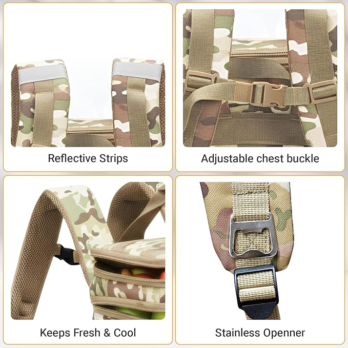 Tactical Backpack Cooler,Large Cooler Backpack Lunch Box for Men Adults Work with Handle,Insulated Soft Thermal Bag