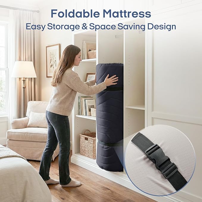 ZonLi Japanese Floor Mattress Futon Mattress, 2.5'' Thick Tatami Mat Foldable Mattress, Full Size 80''x54'' Japanese Bed Sleeping Pad for Adults, Bedroom Dorm Camping