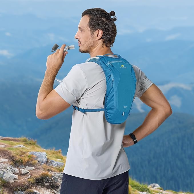 N NEVO RHINO Hydration Backpack,8L Water Backpack with 50 oz /1.5L Water Bladder Bike Hydration Pack for Men Women,Lightweight Hiking Backpack Hydro Water Daypack for Cycling Hiking