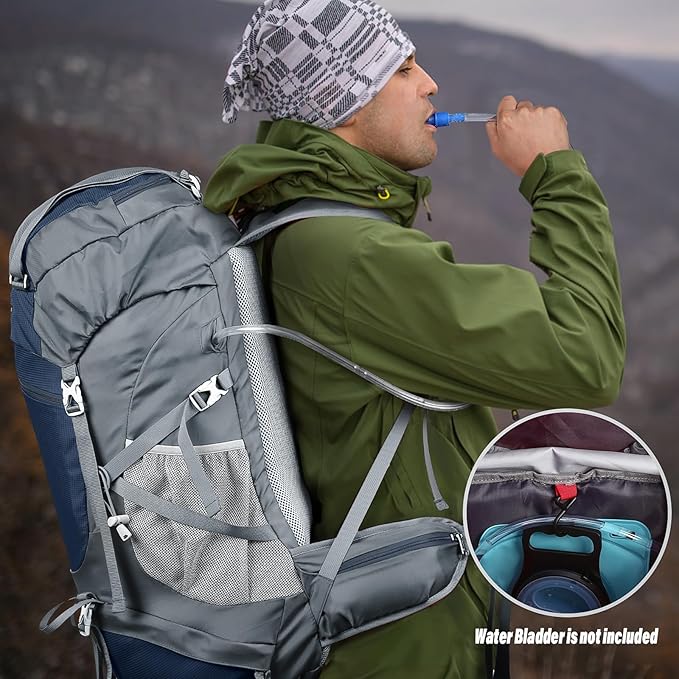HOMIEE 50L Hiking Backpack Travel Bag Waterproof Camping Rucksack with Rain Cover Lightweight Backpacking Backpack