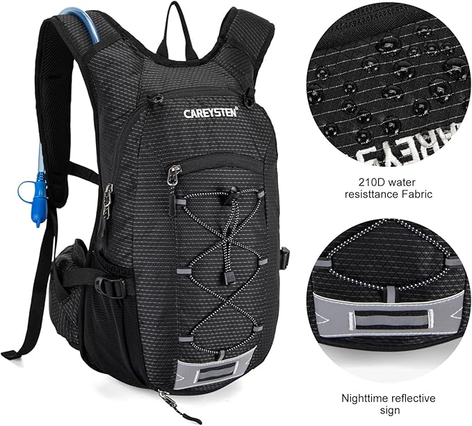 Hydration Backpack Cycling Backpack Women Running Backpack Water Backpack for Hiking Biking Backpack for Men Equipped with 2L Water Bag