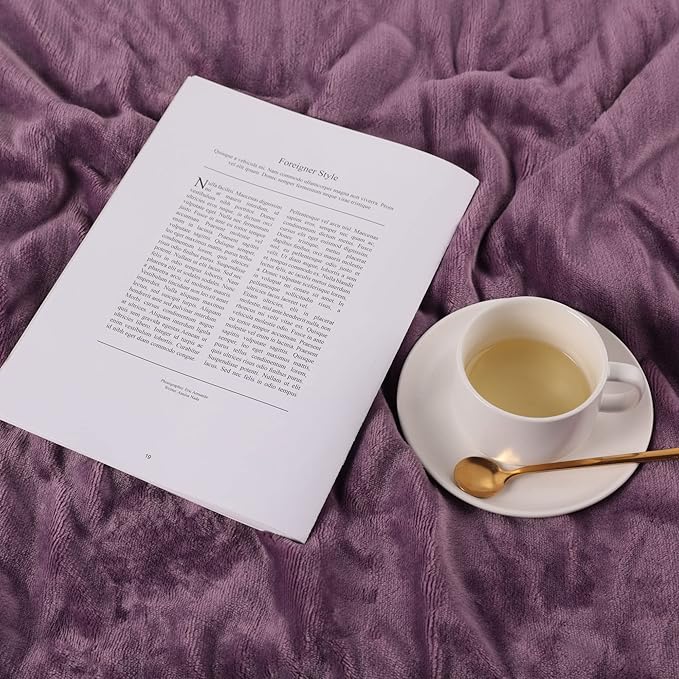 NANPIPER King Size Sherpa Blanket, Soft Fleece Throw for Bed, Reversible Thick Fuzzy Blanket for Winter (Cassis Purple, 90x108 inches)