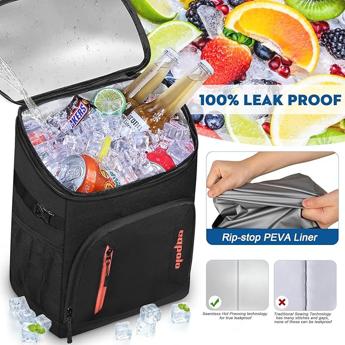 Capolo Cooler Backpack for Men Women Insulated Backpack Cooler Leak Proof Thermal Bag Beverage Soft Cooler Bag Lunch Backpack for Camping 30/45 Cans