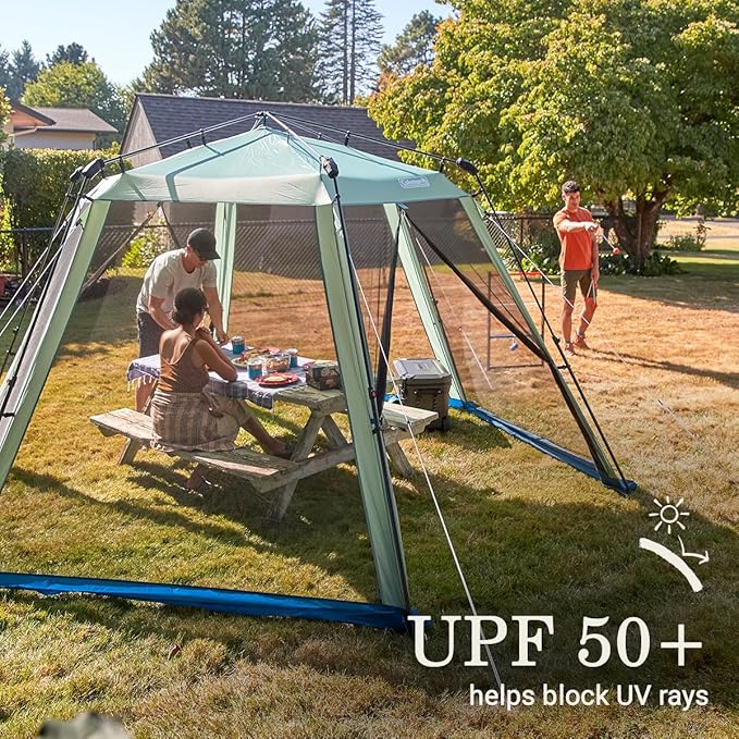 Coleman Skylodge Portable Screenhouse with 1-Minute Setup, Screened Gazebo for Bug-Free Lounging, Outdoor Sun Shade for Picnic, Events, Parties, Camping, & More