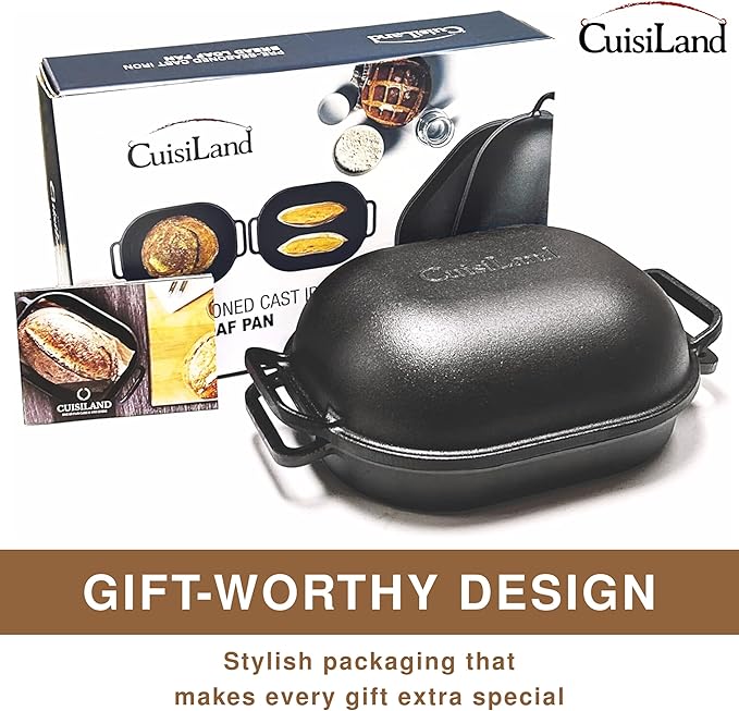 Cuisiland Large Heavy Duty Pre-seasoned Cast Iron Bread & Loaf Pan - A perfect way for baking
