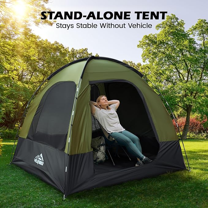 SUV Tent, Rectangle Car Tent for Family, Waterproof & Windproof for Car Camping, Large Camping Tents with Storage Bag, SUV, Van, Jeep