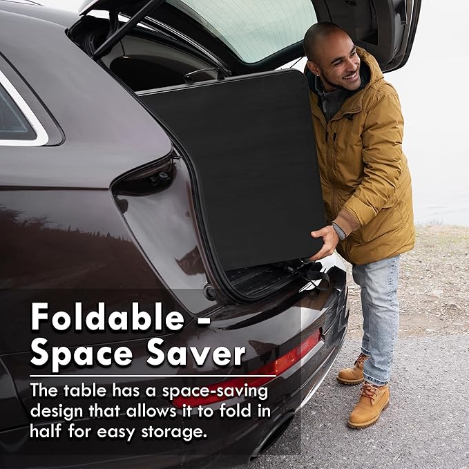 4ft Table, Adjustable Height Table with Foldable, Easy to Carry, for Family Gatherings, Outdoor Gatherings, Indoor