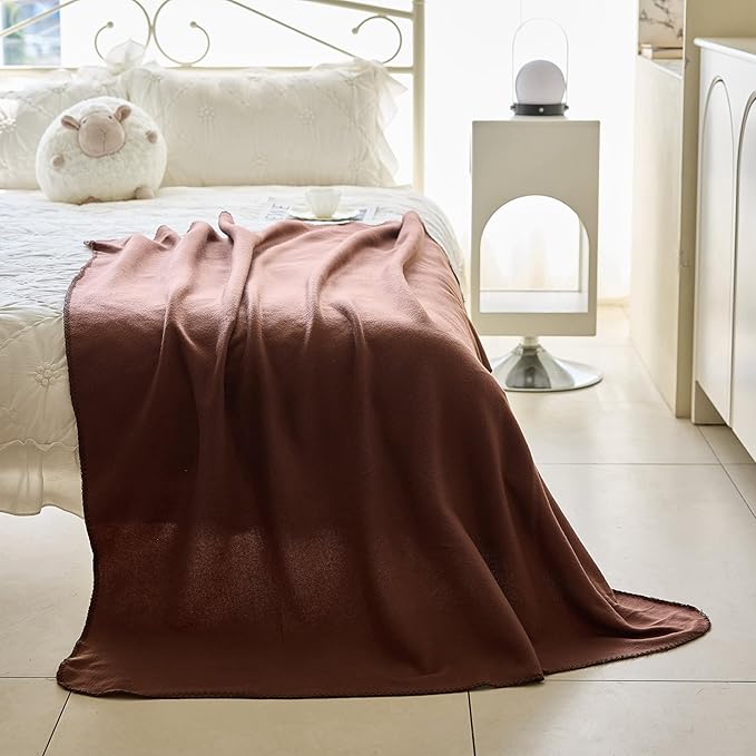CAI TENG Fleece Blanket Blankets Bulk Pack of 6 Cozy Fleece Throw Blankets 50x60 Warm Soft Lightweight Breathable Pet-Friendly for Bed Sofa Kids Wedding Gifts Camping Luxury Chocolate Brown