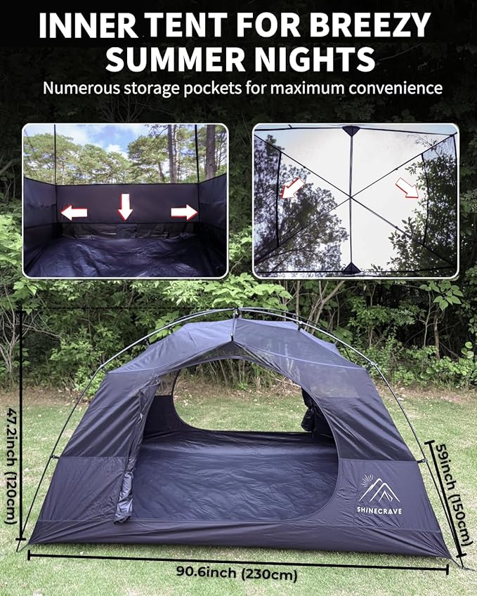 Camping Tent 2 Person,Ultra Large Capacity, 20D Nylon, Lightweight 3 Season Backpacking Tent 2 Person, PU3000mm, Free Standing, Ideal for Camping, Hiking, Glamping, Mountaineering