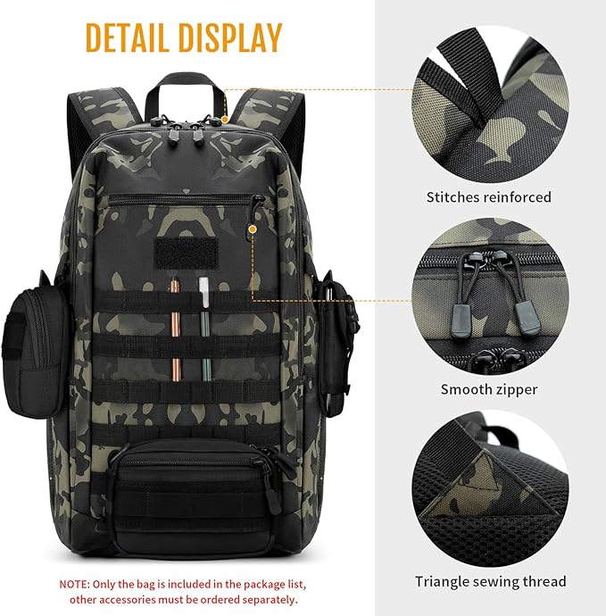 HUNTVP 10L/20L/30L Tactical Backpack Military MOLLE Backpack Rucksack Gear Tactical Assault Pack for Hunting Camping Trekking (30L-Camo)