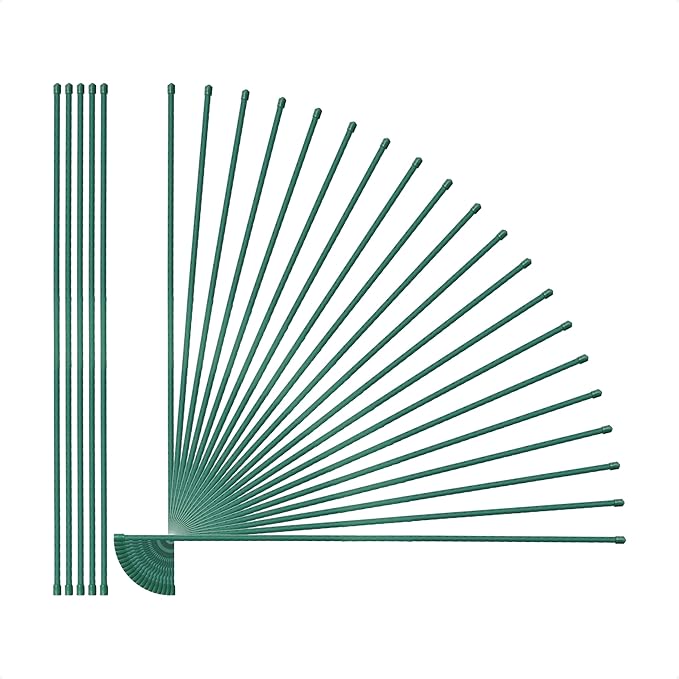 Fencer Wire 25 Pack of 3ft / 36 Inch Durable Metal Plant Supports Garden Stakes, Plant Stakes, Garden Poles for Outdoor & Indoor, Plant Support and Sticks for Tomato, Potted Plants, Beans, Cucumbers