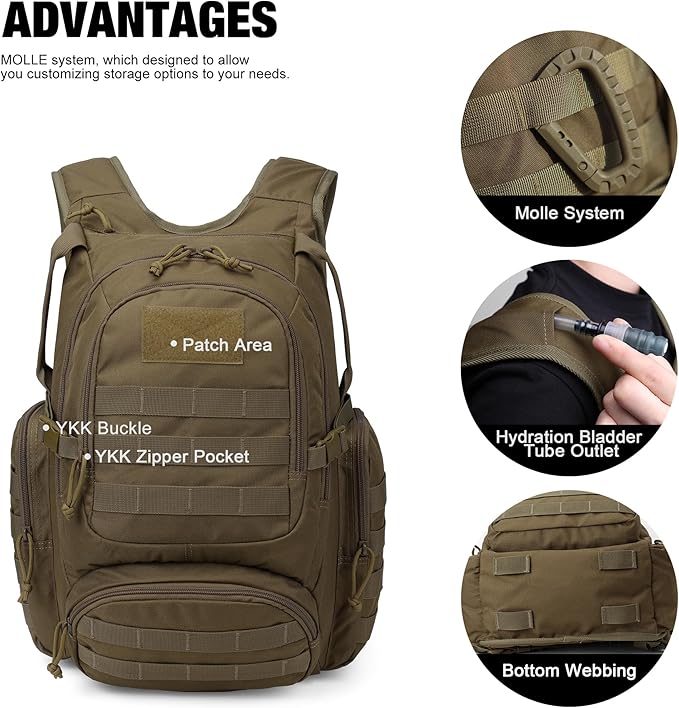 Mardingtop 25L Tactical Backpacks Molle Hiking daypacks for Camping Hiking Military Traveling Motorcycle