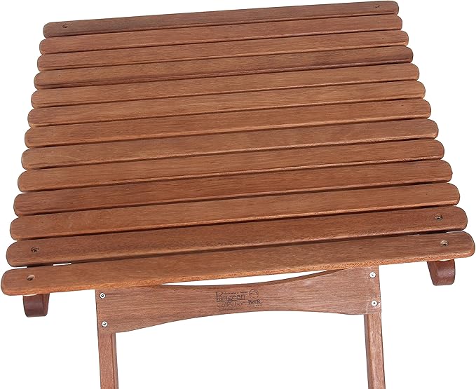 BYER OF MAINE Pangean Folding Wooden Side Table – 22" L x 20" W x 20" H, Folding Ash Wood Table for Patio, Porch, Balcony, Camping & Garden Use