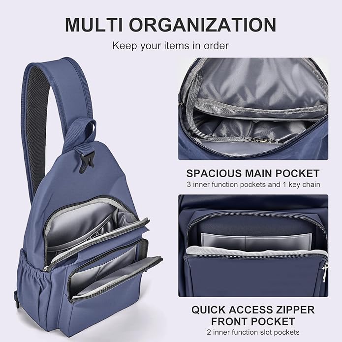 AOTIAN Anti-Theft Sling Backpack - Lightweight Water-Resistant Chest Daypack for Travel, Hiking & Outdoor