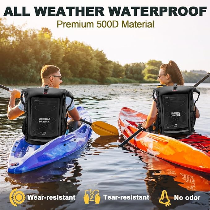 Waterproof Backpack Dry Bag 25L/35L/55L/85L – Heavy Duty Roll-Top Hiking Backpack Sack Keeps Gear Dry for Travel, Kayaking, Boating, Camping, Rafting and Fishing