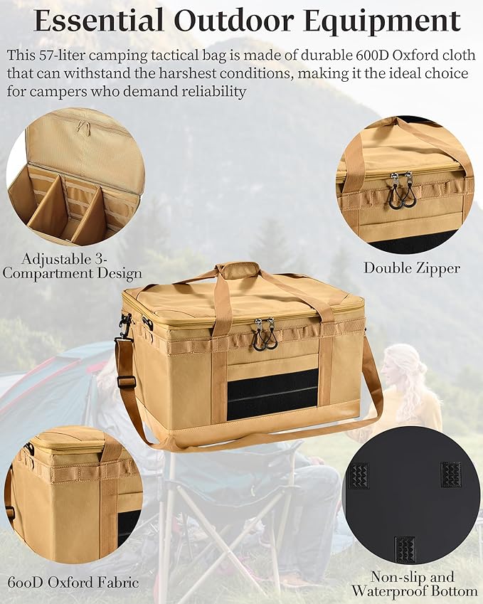 Camping Tactic Pack,57L Capacity, Travel Hiking Daypack
