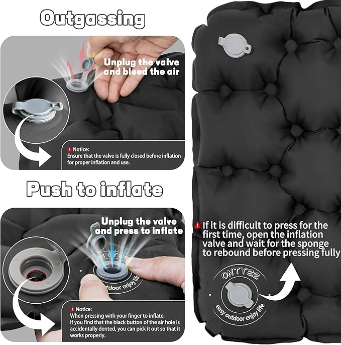 ONTYZZ Inflatable Seat Cushion Lightweight Stadium Seat Pad Travel Air Seat Cushion for Hiking Office Airplane Stadium Car