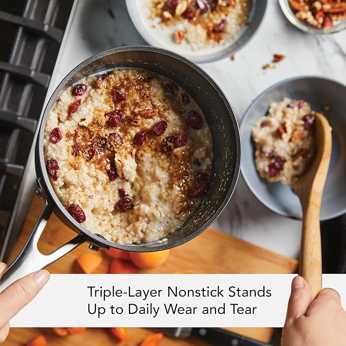 KitchenAid 80192 Hard Anodized Induction Nonstick Saucepan with Lid, 2 Quart -Matte Black