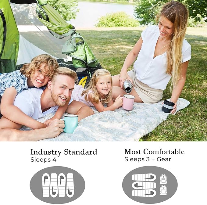 4 Person Easy Pop Up Tent, Waterproof, Automatic Setup,2 Doors-Instant Family Tents for Camping, Hiking & Traveling