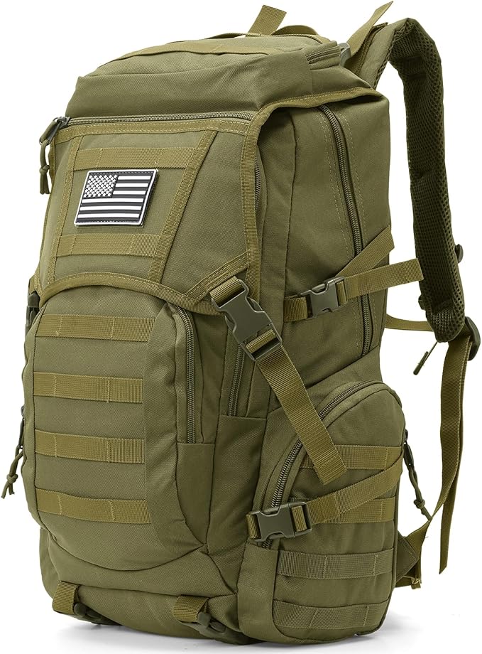 35L Military Tactical Backpack for Men, Water Resistant Assault Pack for Women, Army Green Molle Daypack 3 Day Bug Out Bag Rucksack for Trekking,Camping,Survival,EDC