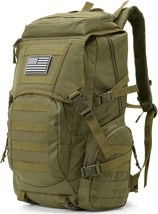 35L Military Tactical Backpack for Men, Water Resistant Assault Pack for Women, Army Green Molle Daypack 3 Day Bug Out Bag Rucksack for Trekking,Camping,Survival,EDC
