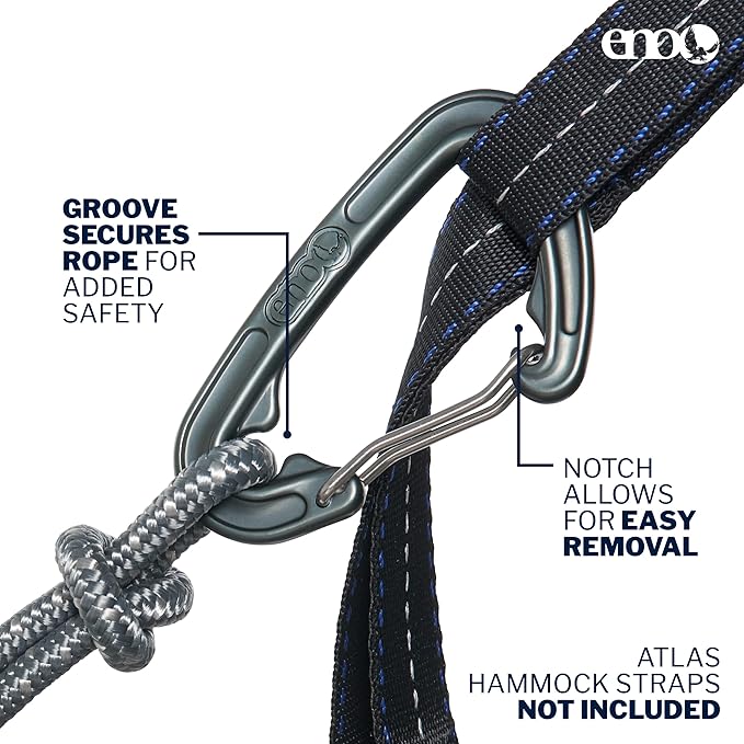 ENO DoubleNest Hammock - Lightweight, Portable, 1 to 2 Person Hammock - for Camping, Hiking, Backpacking, Travel, a Festival, or The Beach - Mountains to Sea/Grey