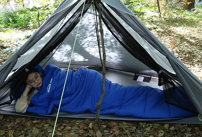 Lightweight Mummy Sleeping Bag 2.87lbs, Backpacking Sleeping Bag 42℉-55℉, Nylon Shell and Lining, Compact, Ultralight Sleeping Bag for Backpacking Camping Hiking