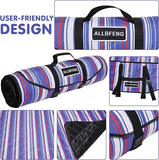 Large Picnic Mat, Outdoor Camping Mat, Tent Mate. Easy to Carry and Store, Water-Resistant, Dust-Proof Sand-Proof, Machine Washable. Thickened. For Picnics, Lawns, Concerts, Outdoor Adventures.