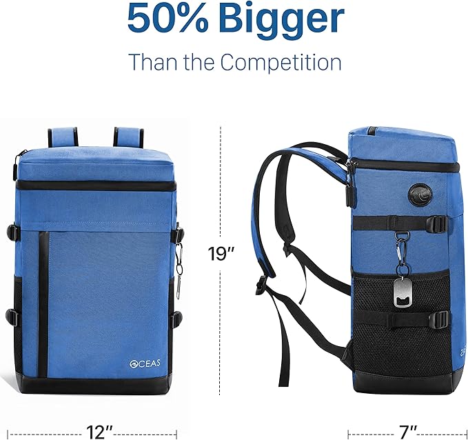 Oceas Cooler Backpack Insulated Waterproof - 40 Can Soft Backpack Coolers Insulated Leak Proof - Waterproof Lining Keeps Lunch, Beer & Ice Cold for 16 Hours - Travel Back Pack Cooler for Women & Men