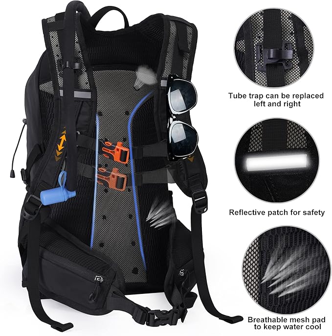 N NEVO RHINO Hydration Backpack with Water Bladder 3L, Hiking Backpack with Rain Cover, Insulation Water Daypack for Cycling Biking