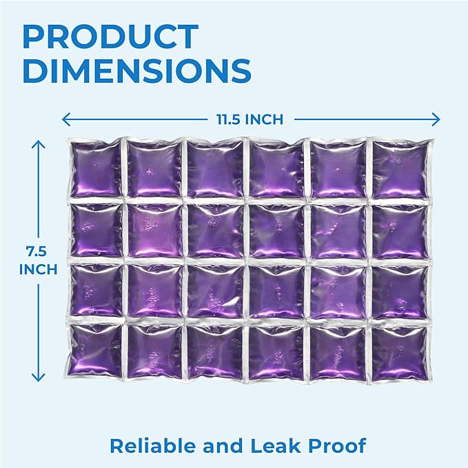 ICY-COOLS Reusable Ice Packs for Coolers - Flexible Ice Sheets, Flat and Long-Lasting for Camping or Lunch Boxes, 10x16 & 8x12, 1 or 3 Pack