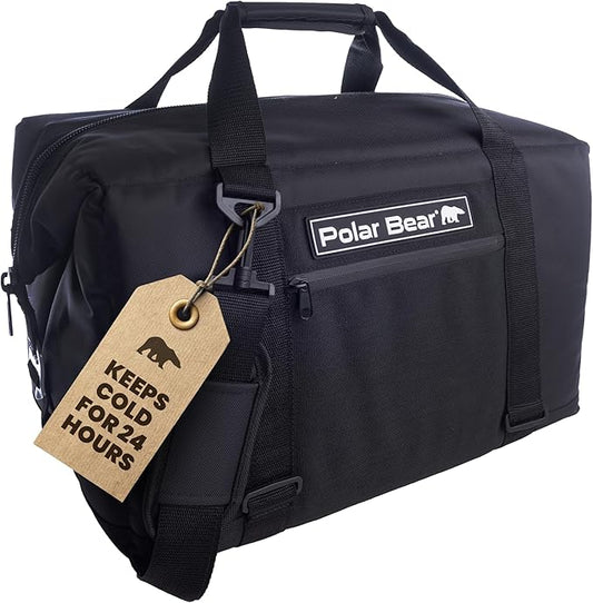 Polar Bear Coolers - Original Soft Cooler Bag - Insulated Leak Proof Beach Cooler Bag, Small Thermal Bags for Travel - Heavy Duty & Portable - Sweat Proof Picnic Carrier - Nylon