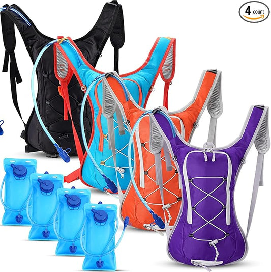 4 Pack Hydration Backpack with 2L Water Bladder Lightweight Hydration Backpack Pack for Men Women Hiking Cycling Camping Running Climbing