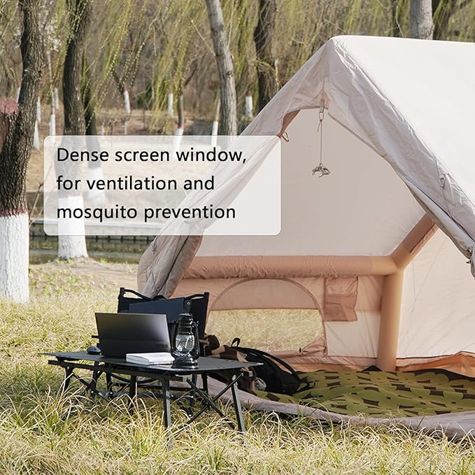 2025 Upgraded Waterproof Inflatable Camping Tent for 5-8 People, No Assembly Needed Luxury Glamping House, Oxford Fabric Inflatable Camping Tents with Hand Pump