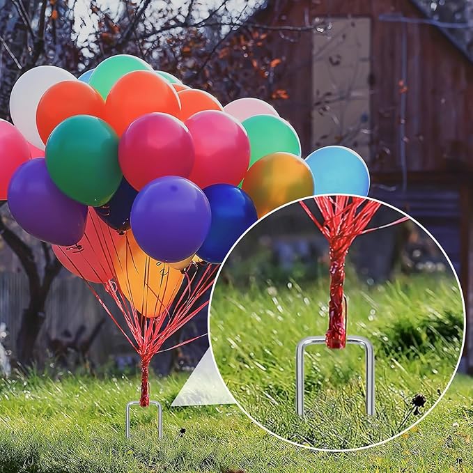 Landscape Staples 4 Inch 100 Pack, Galvanized Garden Staple, Landscape Pins Anti-Rus Lawn Stakes for Securing Weed Barrier Fabric, Yard Lawn