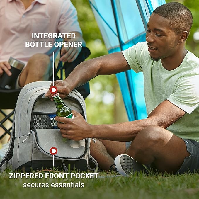 Coleman Backroads 30-Can Soft Cooler Backpack, Leak-Proof Portable Insulated Backpack Cooler, Keeps Contents Cold up to 24Hrs, Built-in Bottle Opener