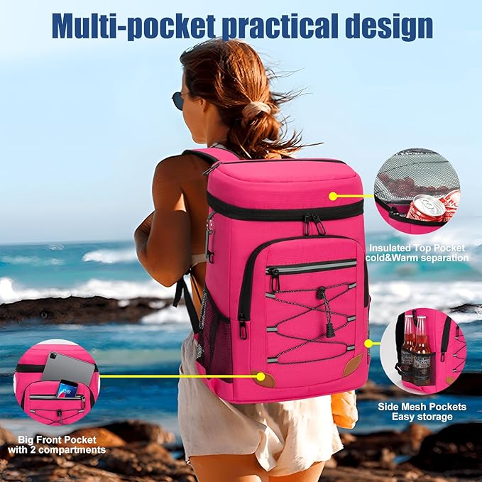 Backpack Cooler Insulated Leak Proof for Men Women 36 Cans Soft Cooler Backpack Insulated Waterproof Large Capacity Coolers Bag Portable for Lunch Camping Travel Picnic Hiking