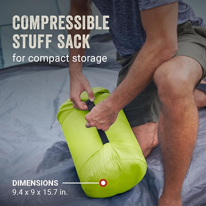 Coleman Kompact 20°F/30°F/40°F Sleeping Bag, Cool-Weather Adult Sleeping Bag with Heat Retention, Stuff Sack, & Snag-Free Zipper, Great for Camping, Sleepovers, Guests & More