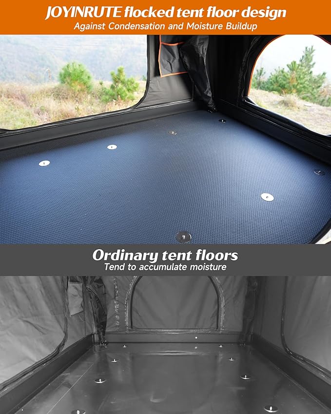 Rooftop Tent Hard Shell, Aluminum Pop Up 2-3 Person Roof Top Hardshell for Camping Truck Van Suitable for Jeep SUV Car. (Roof Tent)