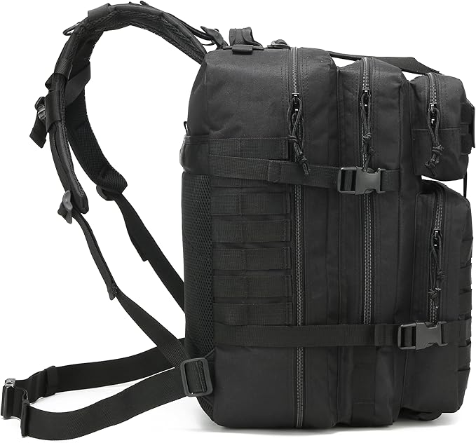 Military Tactical Backpack, Hunting Backpack for Men Hiking Camping Army Molle Daypack 3-Day Pack(Black1.2)