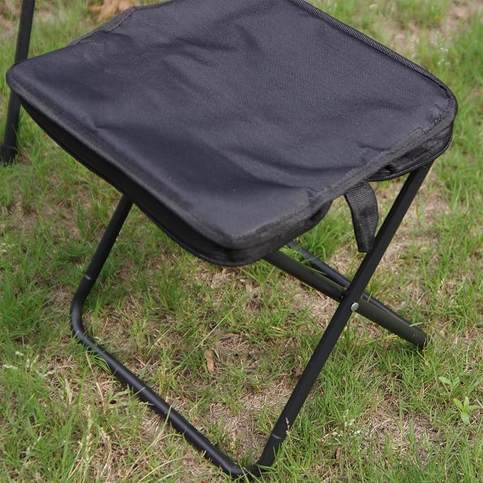Outdoor Pocket Portable Chair,Lightweight Stool,for Camping,Hiking,Queue,shortbreak Anytime (Black, Large)
