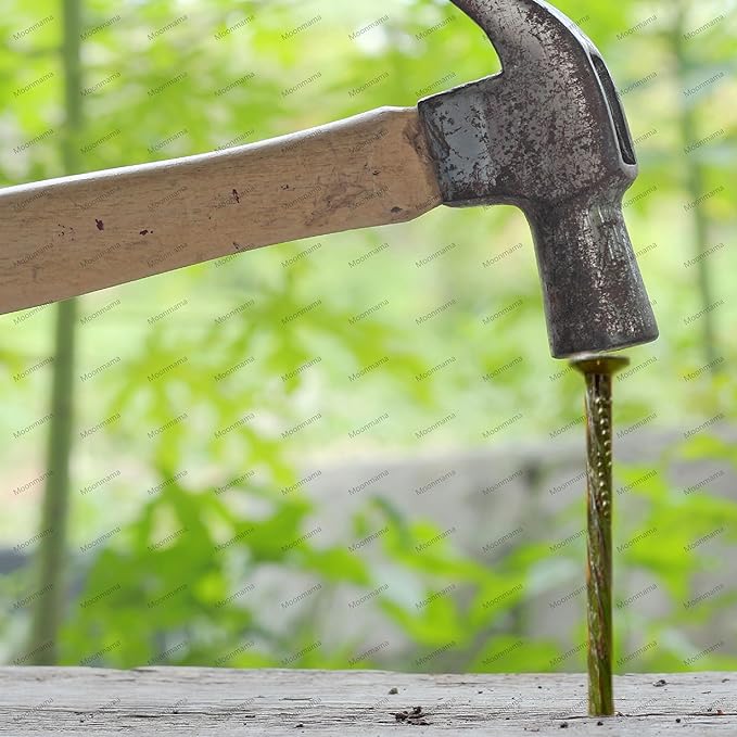 12" Metal Nails, (30 cm) Threaded Galvanized Long Pegs for Paving, Weeds, Lawn, Camping, Building, Carpenter Pegs, Tents, Anchor Pegs, Garden, Clips, 20pcs