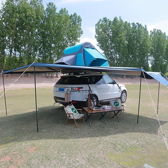 UNISTRENGH Truck Rooftop Tents Portable Inflatable Family Camping SUV Car Roof Top Tent with Skylight, Sun, Wind, and Waterproof SUV Truck Roof Tents