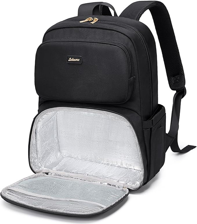 Lunch Backpack for Women Men, 16 Inch Laptop Backpack with Lunch Compartment, Water Resistant Lunchbox Back Pack Meal Prep Cooler Bags Insulated for Nurse Work Teacher Travel