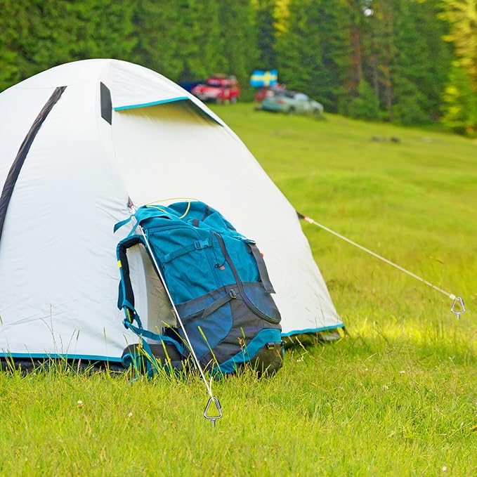 Fully Welded Ground Anchors, 17'' Tent Stakes Heavy Duty, Portable Trampoline Stakes, Great for Swing Sets, Sheds, Carports, Canopy, Mobile Home Anchors, 4Pack